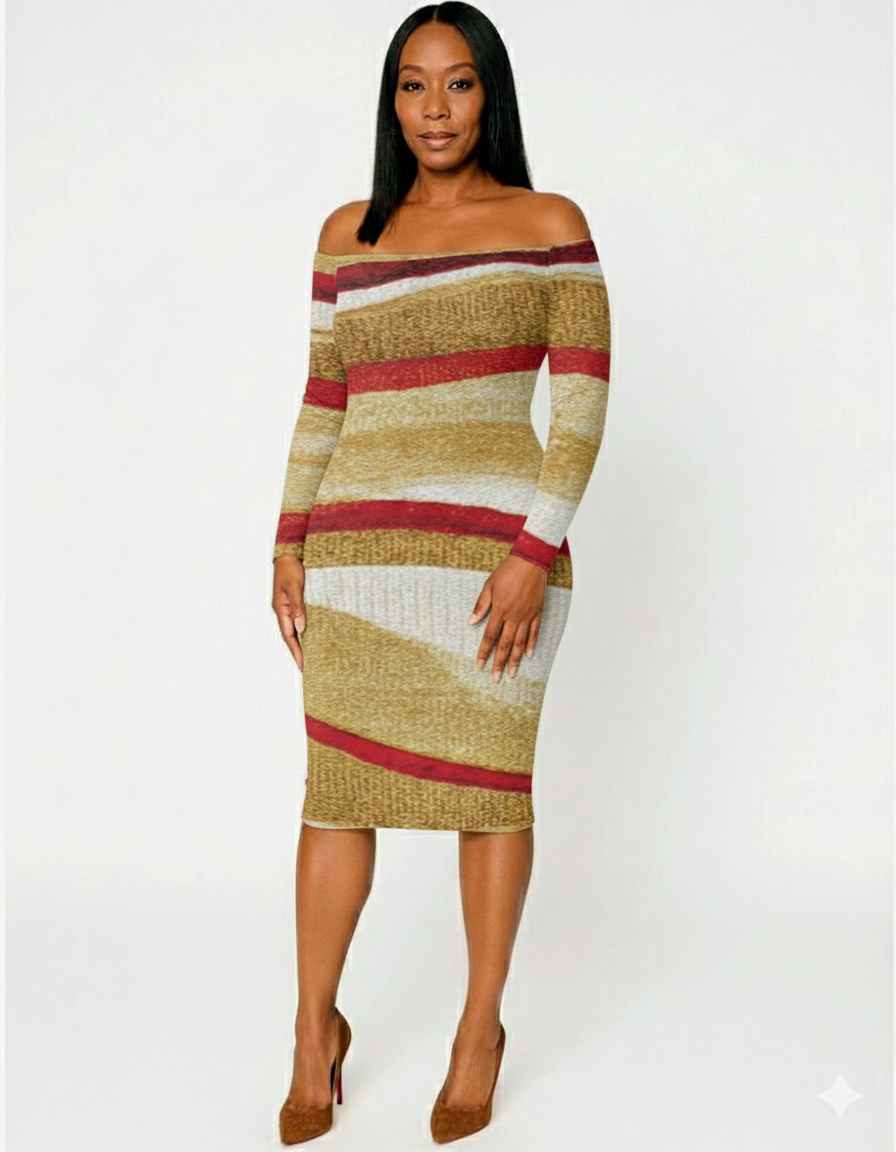 Desert Drift Off-the-Shoulder Midi Urban Era Customs