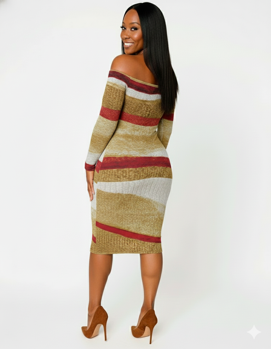 Desert Drift Off-the-Shoulder Midi Urban Era Customs
