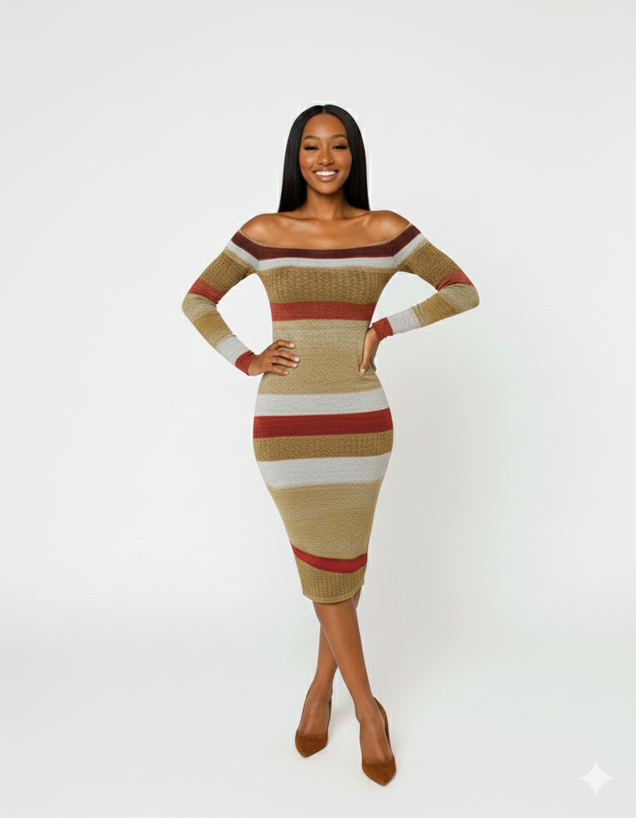 Desert Drift Off-the-Shoulder Midi Urban Era Customs