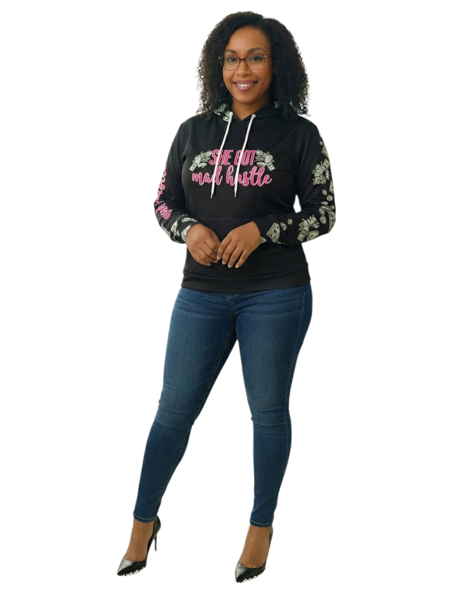 She Got Mad Hustle Velvet Hoodie Urban Era Customs