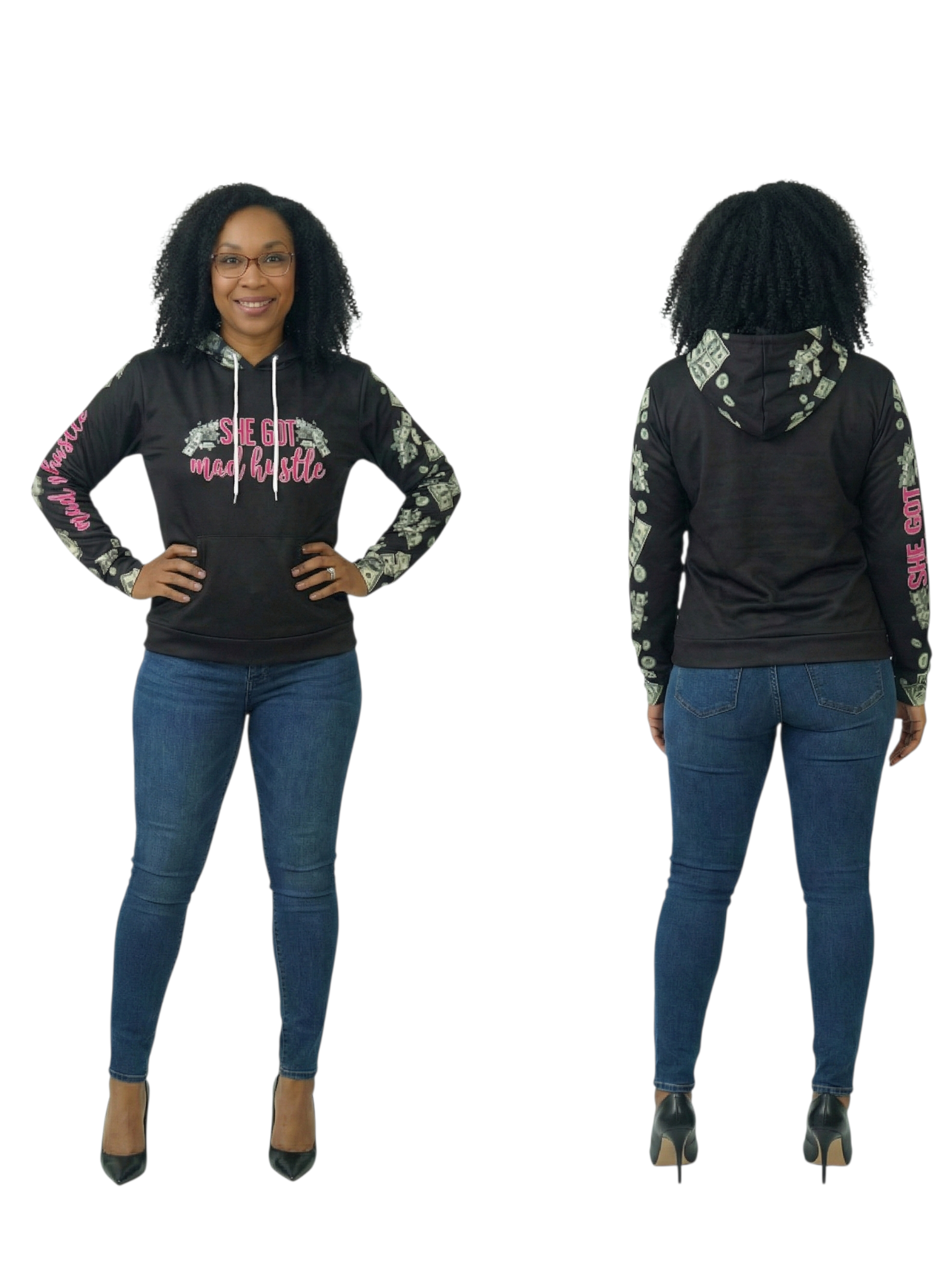 She Got Mad Hustle Velvet Hoodie Urban Era Customs