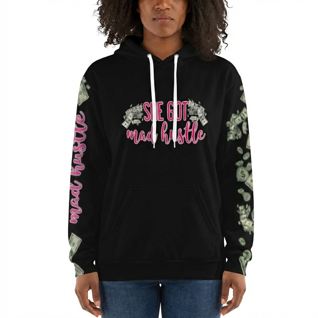 She Got Mad Hustle Velvet Hoodie Urban Era Customs